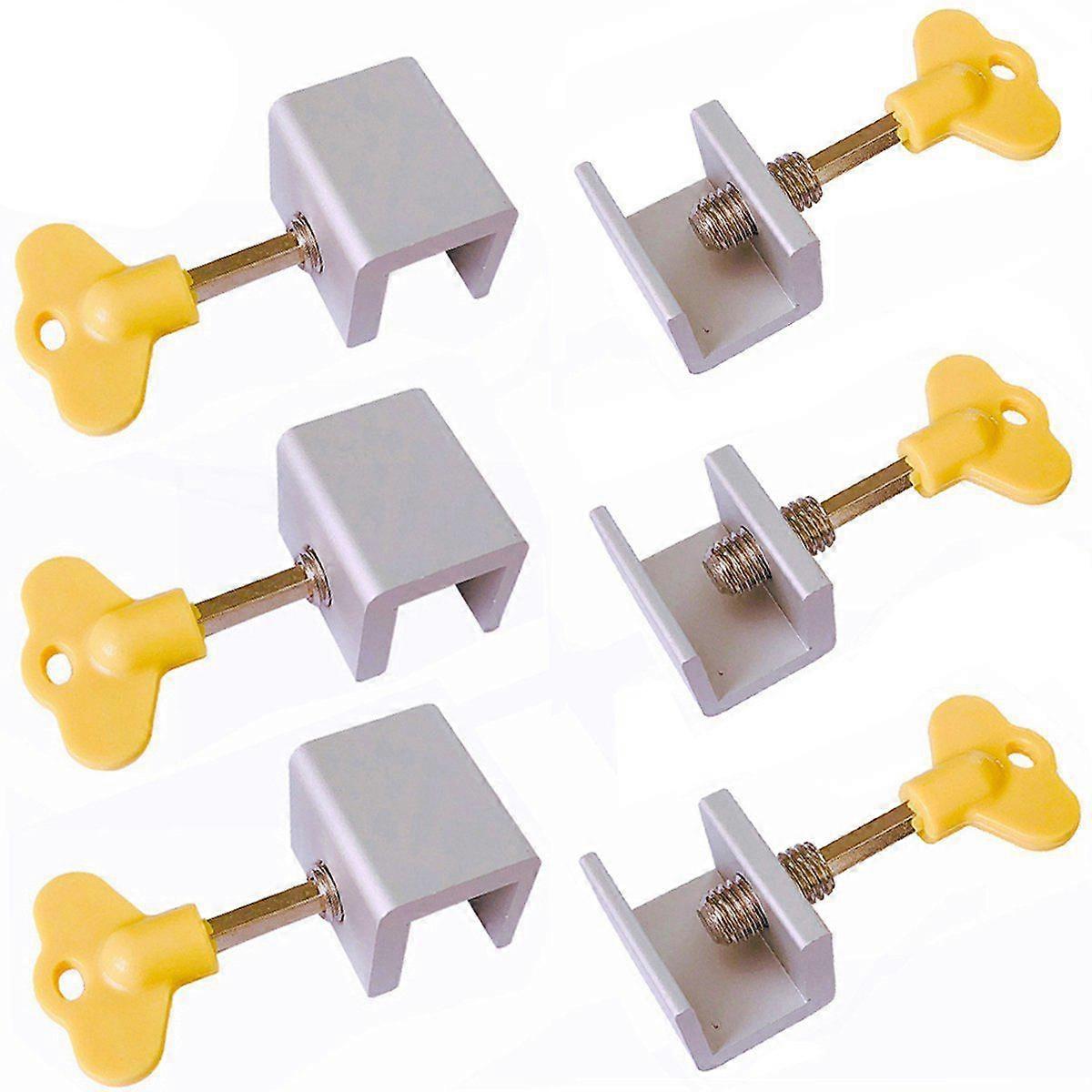 6 Pieces Adjustable Sliding Window Locks Security Lock