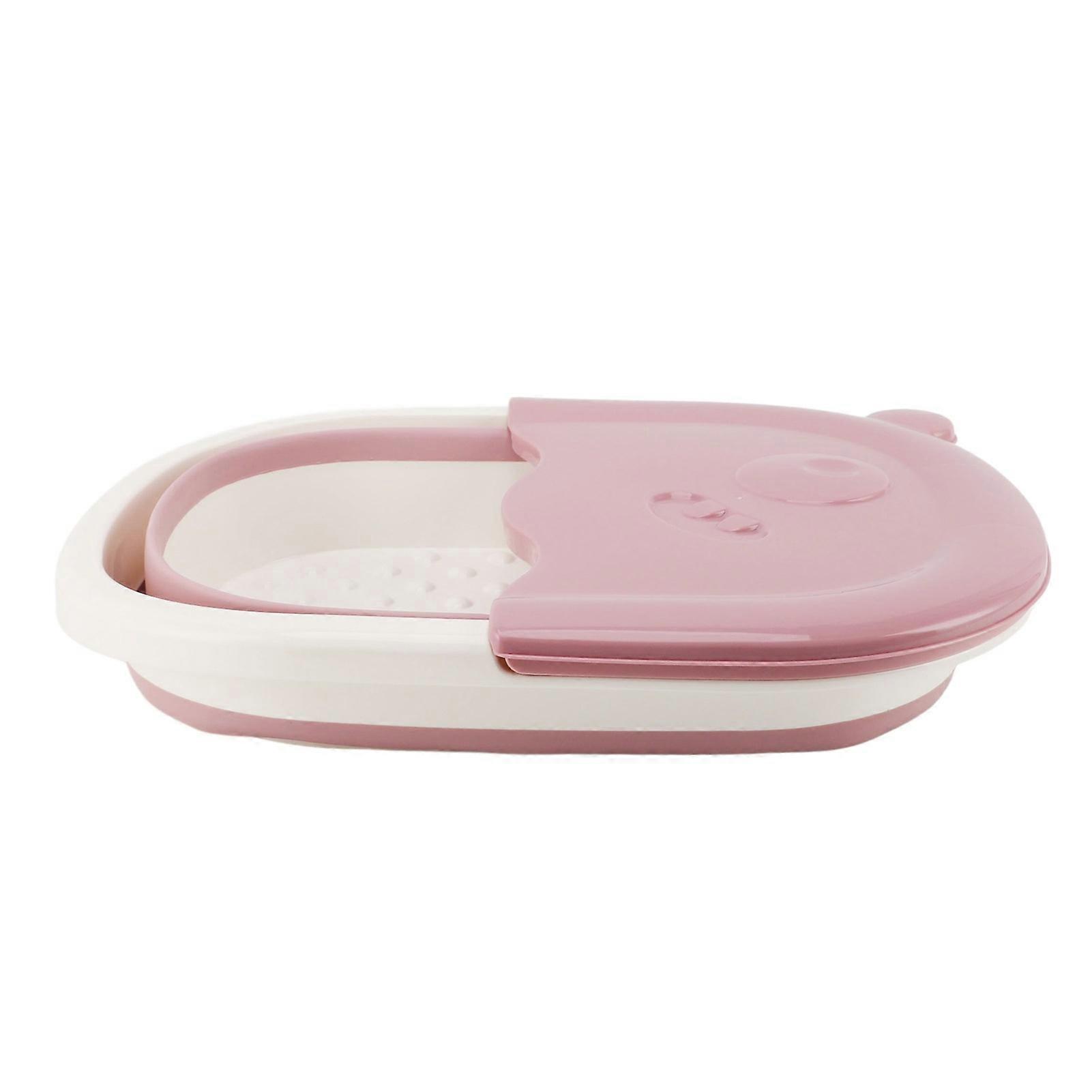 حوض حمام القدم القابل للطي للأطفال حوض نقع القدم مع نقطة الوخز بالإبر متعدد الوظائف قابل للطي القدم نقع حوض الوردي 