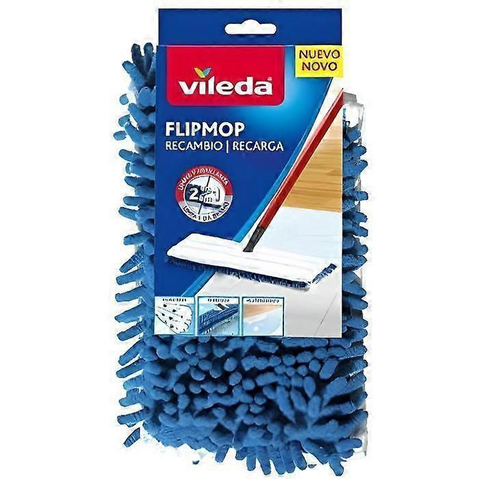 Vileda Flip Mop Trapezförmiger Mikrofasermopp Ersatzteil Weiß-Blau 162291