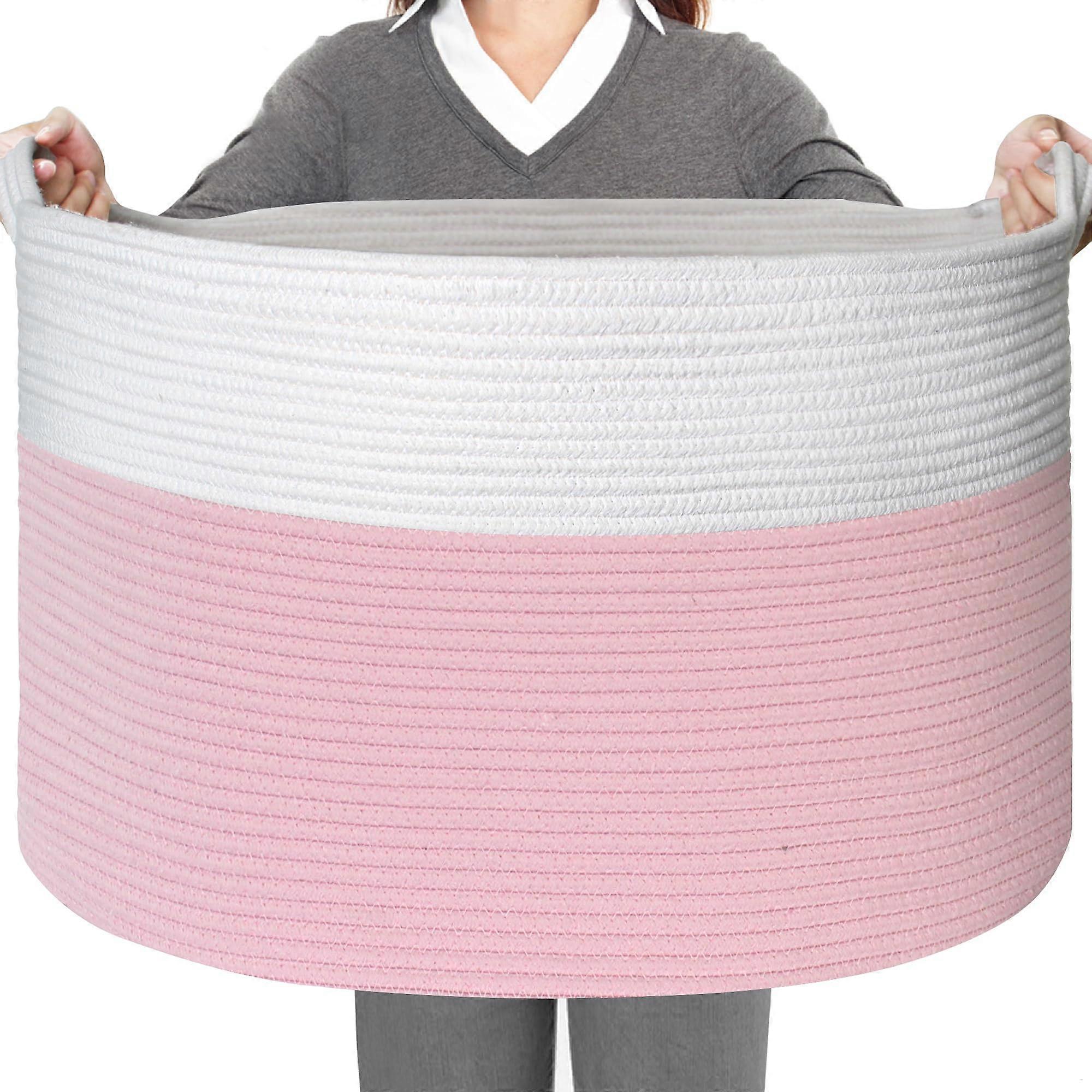 Oversized Living Room Storage Basket 23.6" x 23.6" - Durable Fabric, Stylish Design, Perfect for Organizing Home Decor