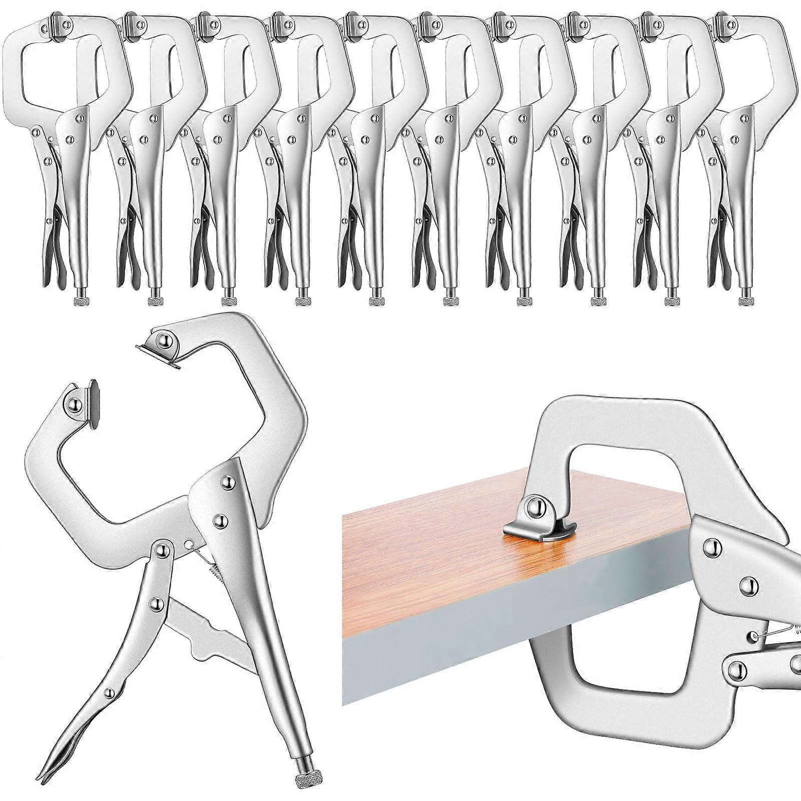 10 Pcs Adjustable Locking C Clamps 6 Inch for Woodworking Metal Welding and Carpentry