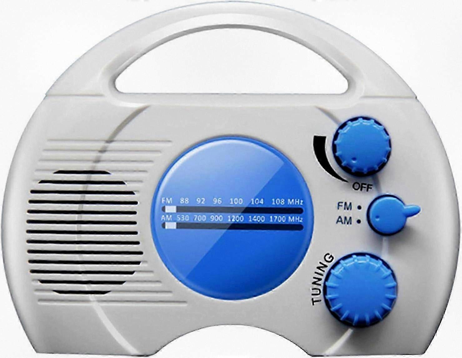 Portable Waterproof Shower Speaker with AM/FM Radio, Hanging Design (Batteries Not Included)