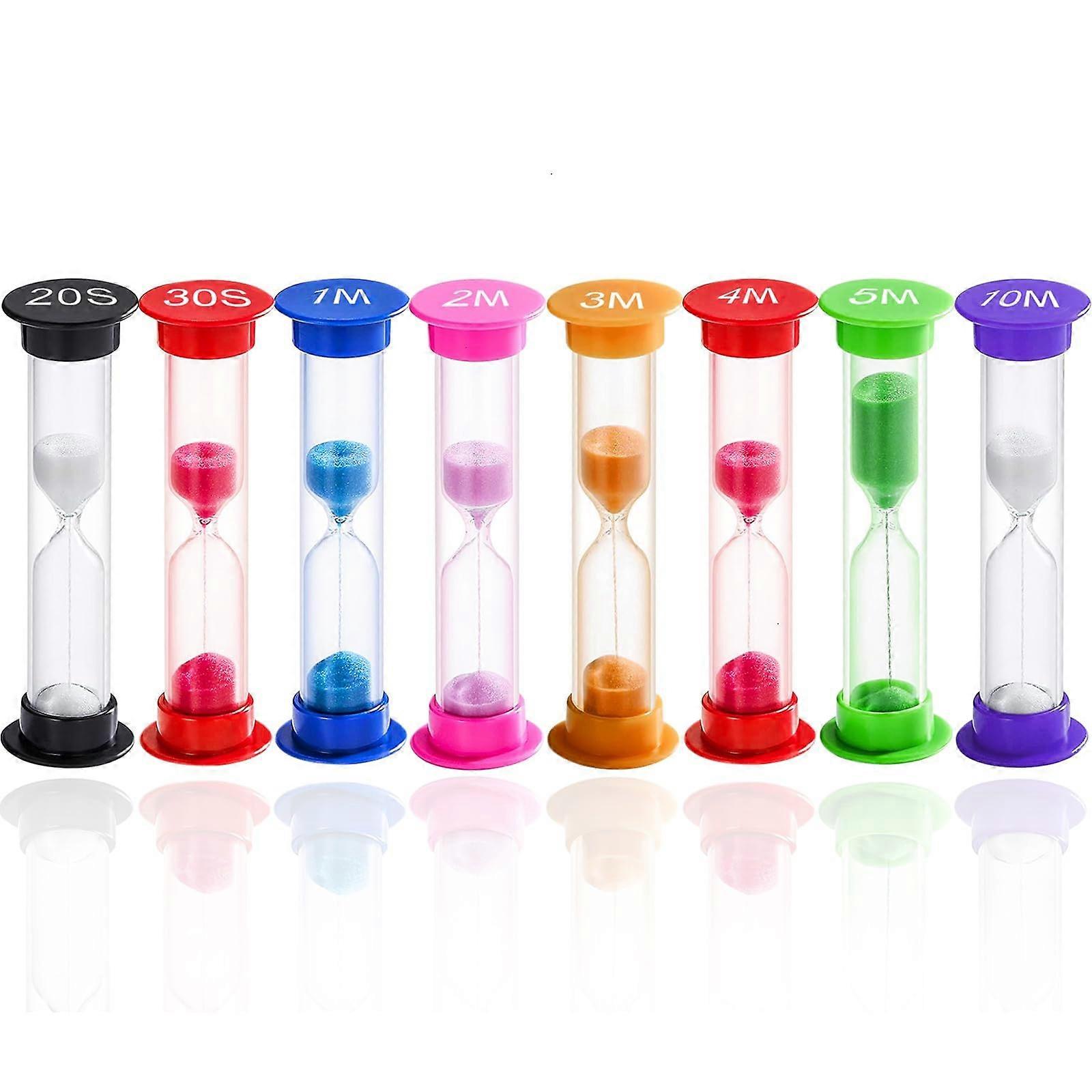 8 Pack Colorful Sand Timer Set for Kids, 20s 30s 1m 2m 3m 4m 5m 10m Time Management for Classroom and Home