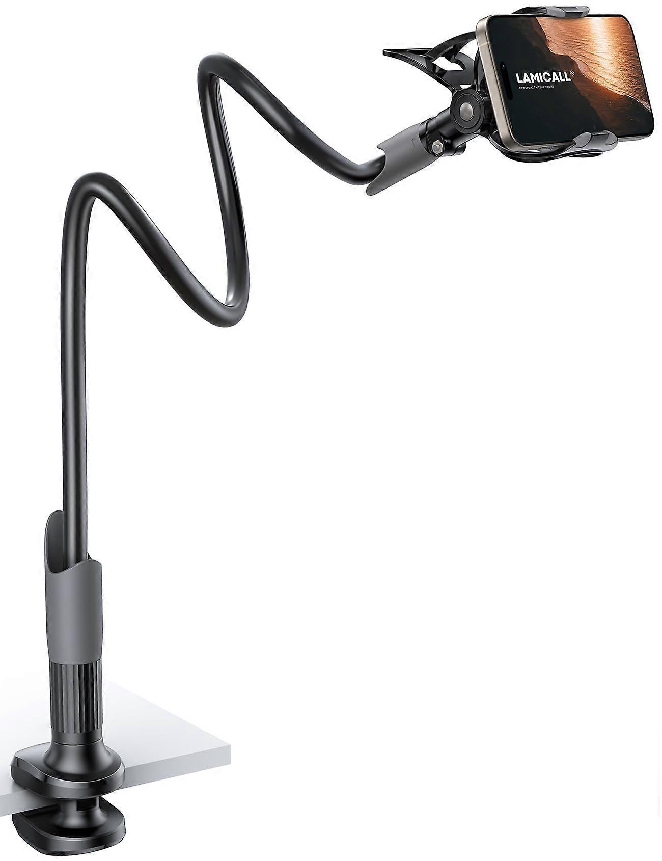 Gooseneck Phone Holder for Bed - Flexible Clamp Clip for iPhone 16 Pro Max, Adjustable Long Arm, Universal Compatibility