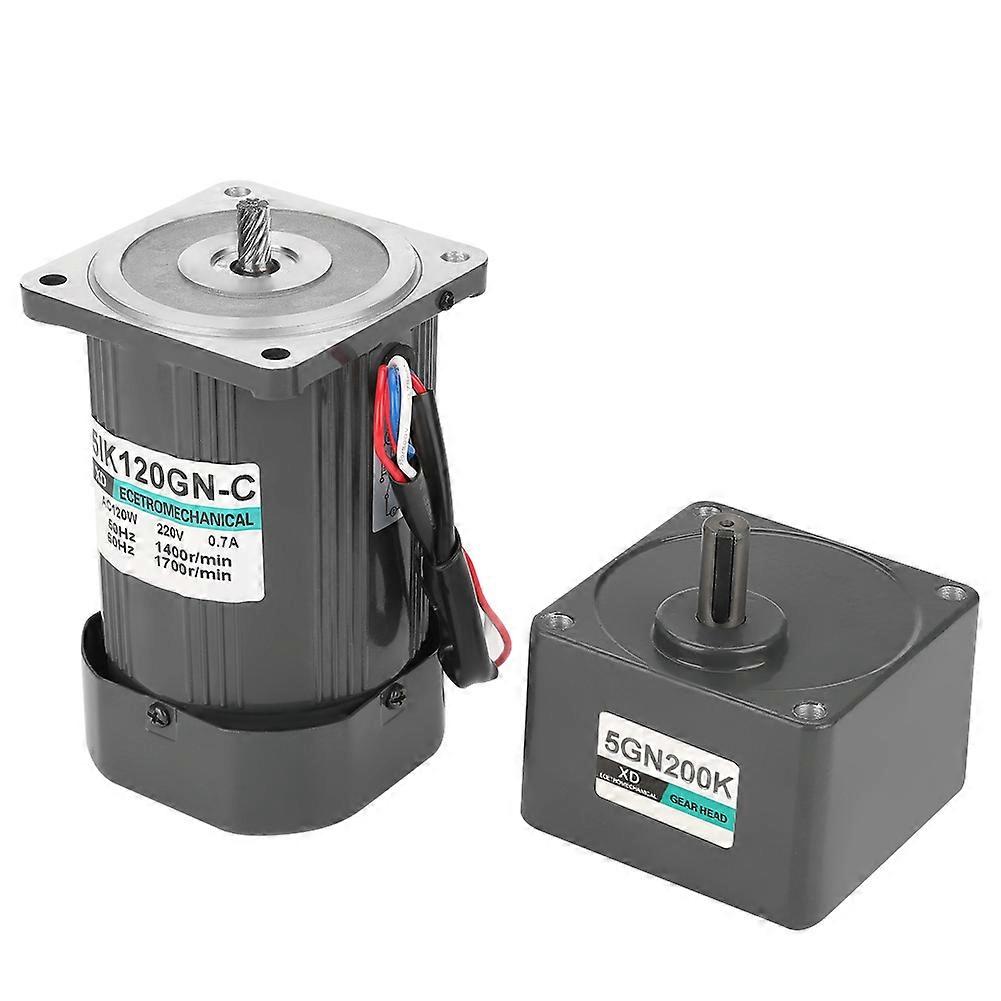 AC220V 120W Single Phase Asynchronous Gear Motor Adjustable Speed Motor with Capacitor (200K)