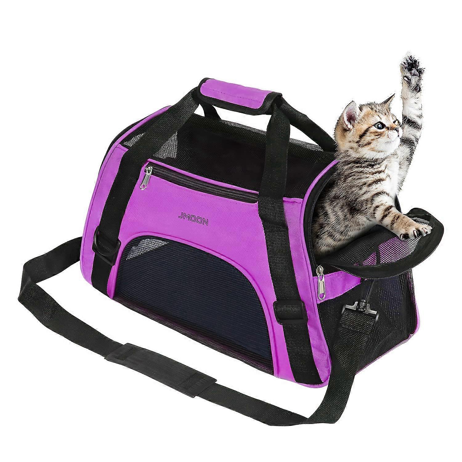Cat Carrier Soft Sided Airline Approved Travel Bag for Cats and Small Dogs, Lightweight Durable with Multiple Pockets