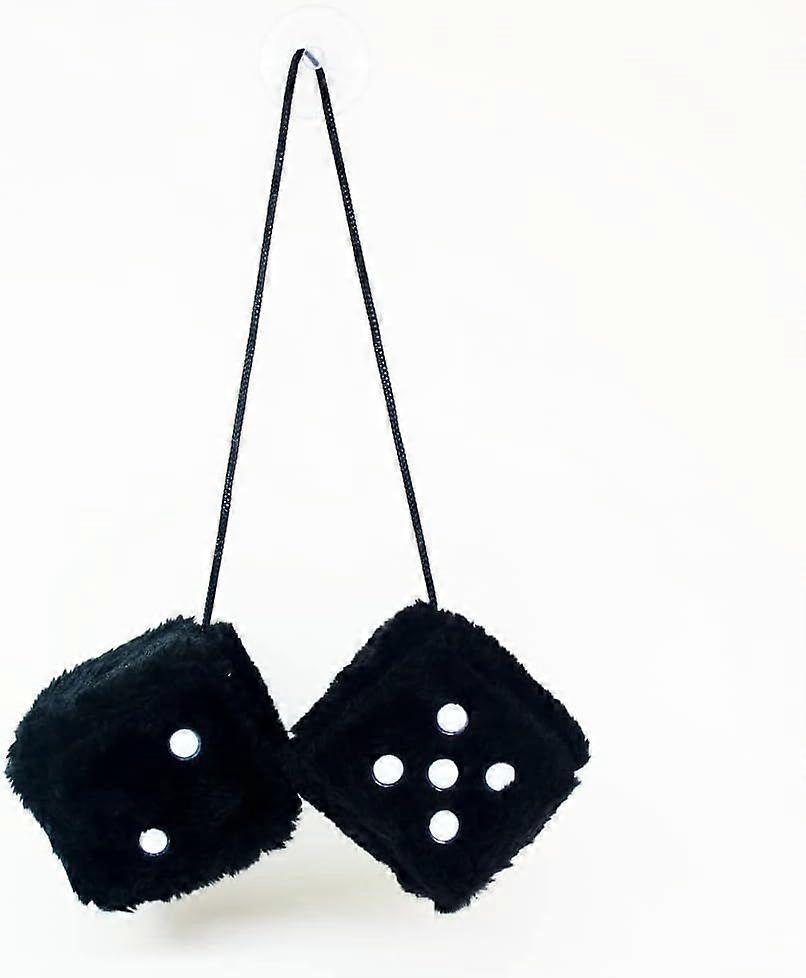 Car Rear View Mirror Ornament Plush Square Dice Design
