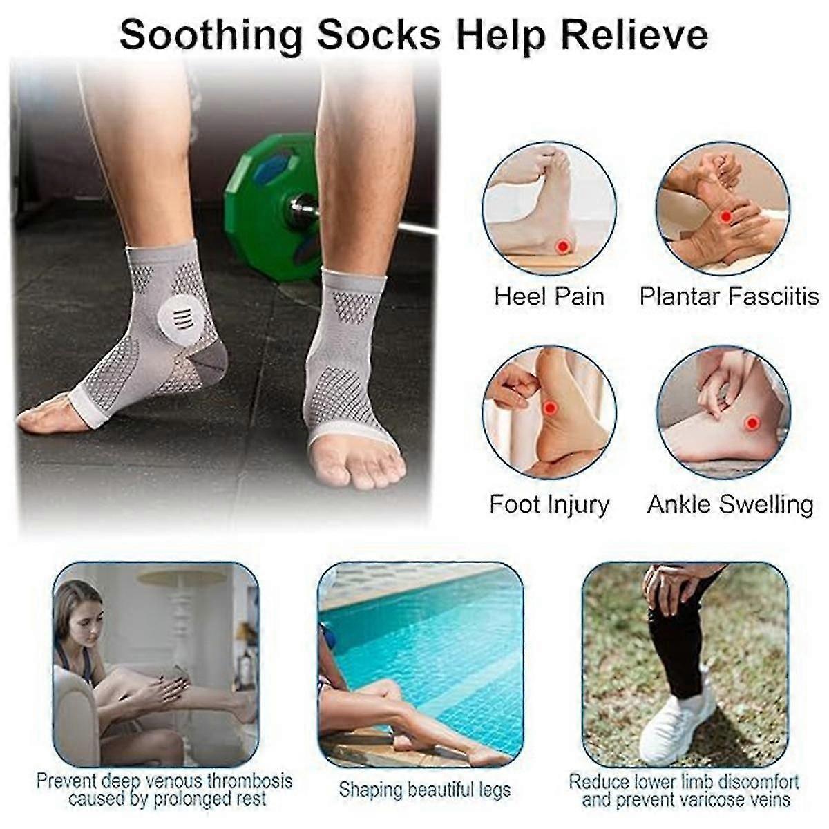 3pairs Neuropathy Socks - Sock - Soothe Relief Socks For Neuropathy Pain - Plantar Fasciitis Socks-