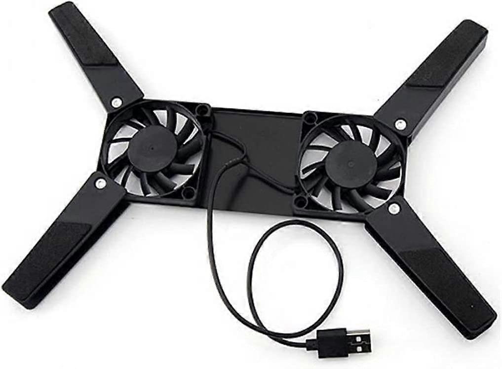 Laptop Cooler Pad Stand with Dual Fans, USB Powered, Foldable Design, Non-Slip Base for 15.6" Notebook and Laptop Compatibility