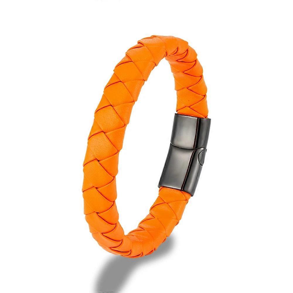 Unisex Braided Leather Bracelet Magnetic Buckle Bracelets