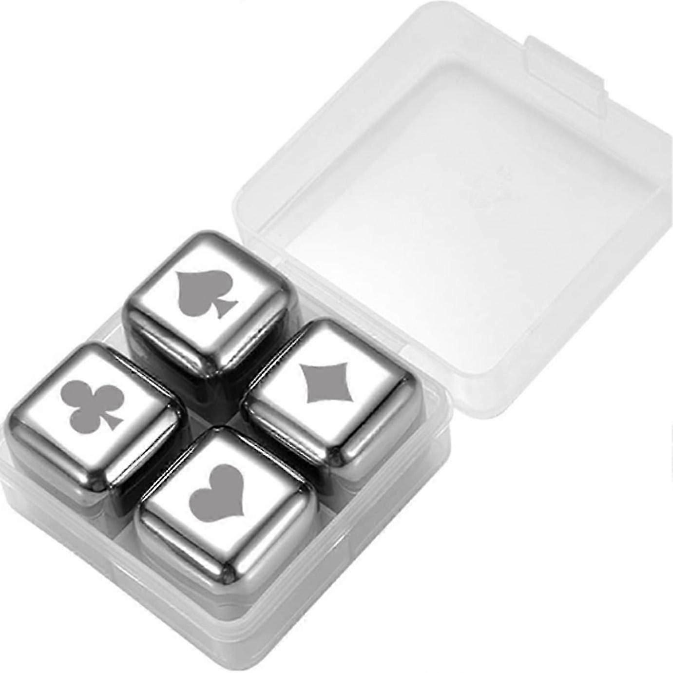 Stainless Steel Ice Cube Frozen Ice Wine Stone Set Metal Ice Ball Wine Whiskey Ice Bar x