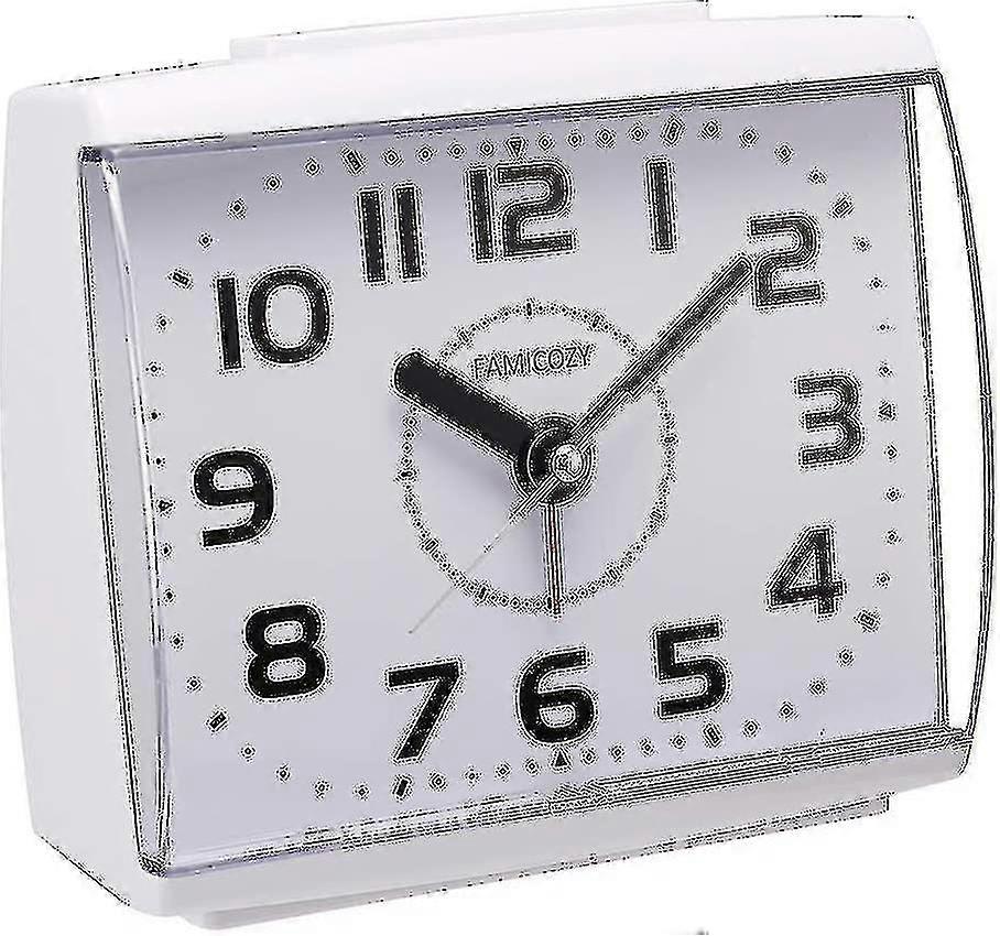 Analogue Alarm Clock For Alarm,big Numbers For Easy Reading,battery Operated,white Elderly,quiet Non Ticking With Snooze And Backlight,crescendo Loud