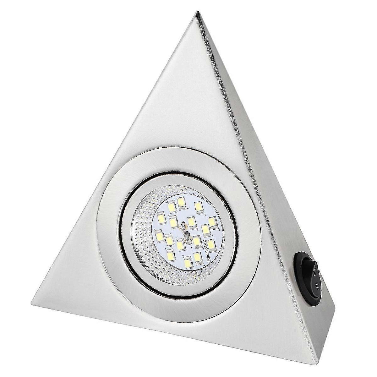 LEDMOMO Stainless Steel Under Cabinet Triangle Light - 3W LED Kitchen Lighting for Display & Storage Spaces