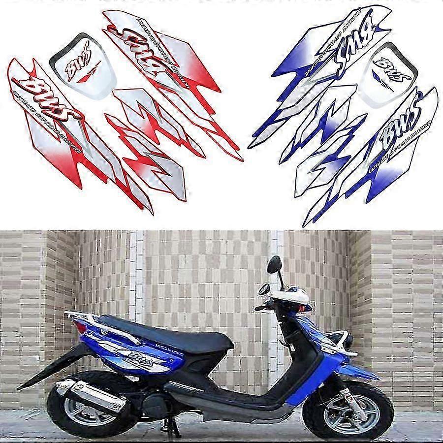 1 Set Motorcycle Whole Fairing Vehicle Decals Decals Red/blue Scooter Decorative Motorbike For Bws 100