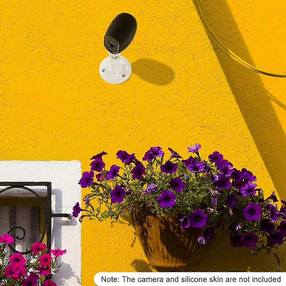 Adjustable White Plastic Indoor Outdoor Mount Bracket 7.5x7.5x10cm