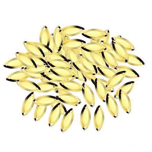 2x100pcs Fly Fishing Spoons Hard Sequins Baits Golden L