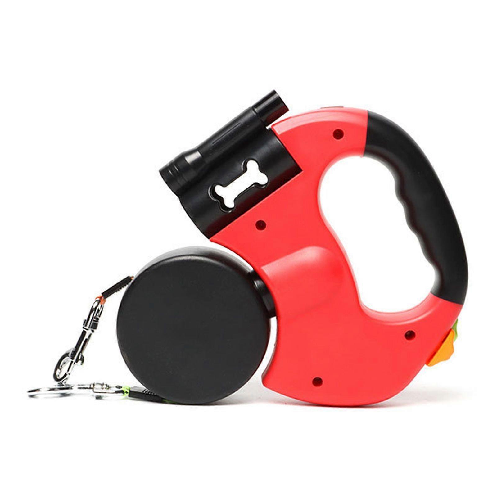 360 Degree Tangle-Free Retractable Dog Leash with Flashlight & Poop Bag Dispenser, Heavy-Duty Reflective Webbing for Walking Running
