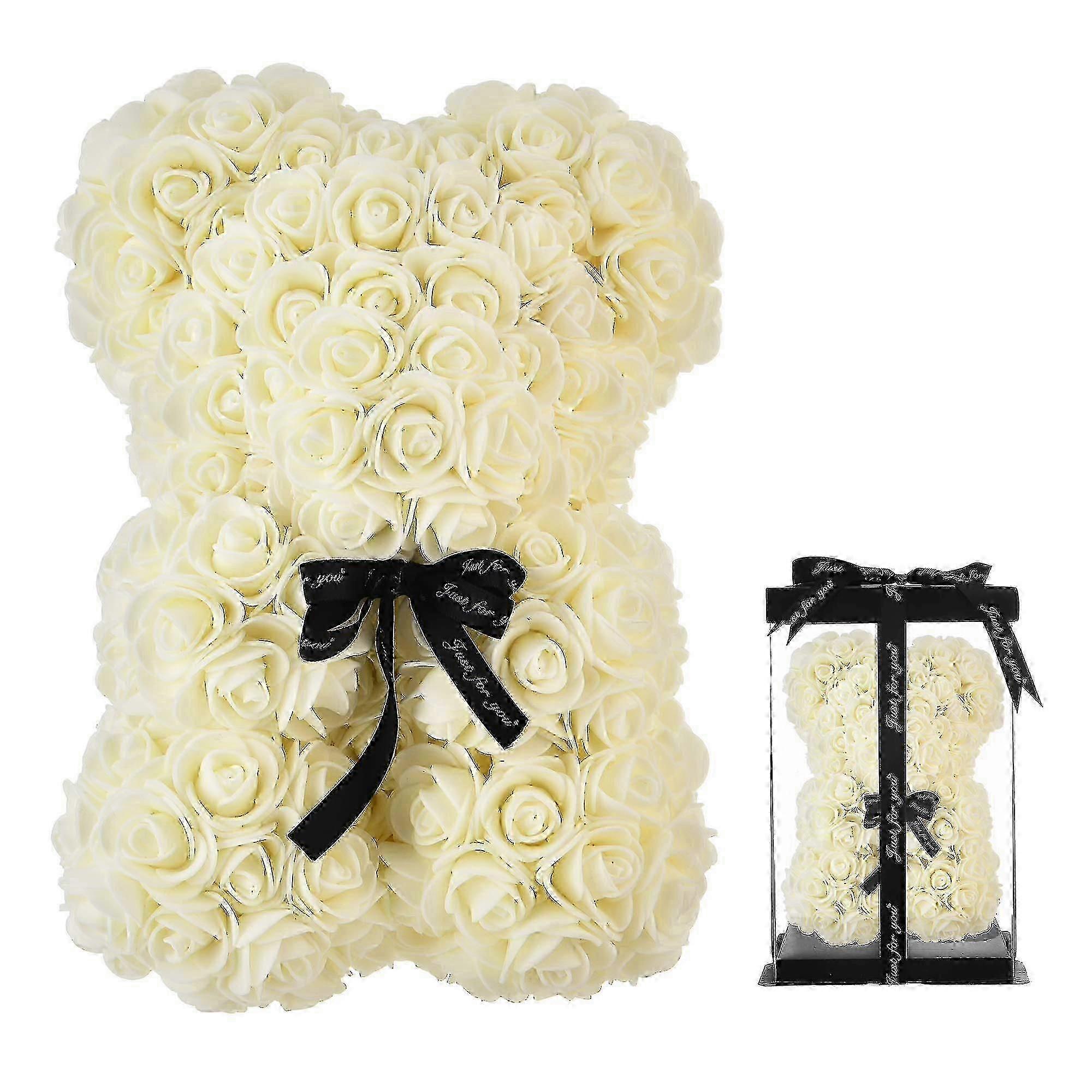 روز بير ، ارتفع تيدي الدب ، زهرة الدب شبل ، إلى الأبد روز زهرة الأبدية لعرض النافذة ، الذكرى السنوية عيد الميلاد عيد الحب هدية (أبيض)