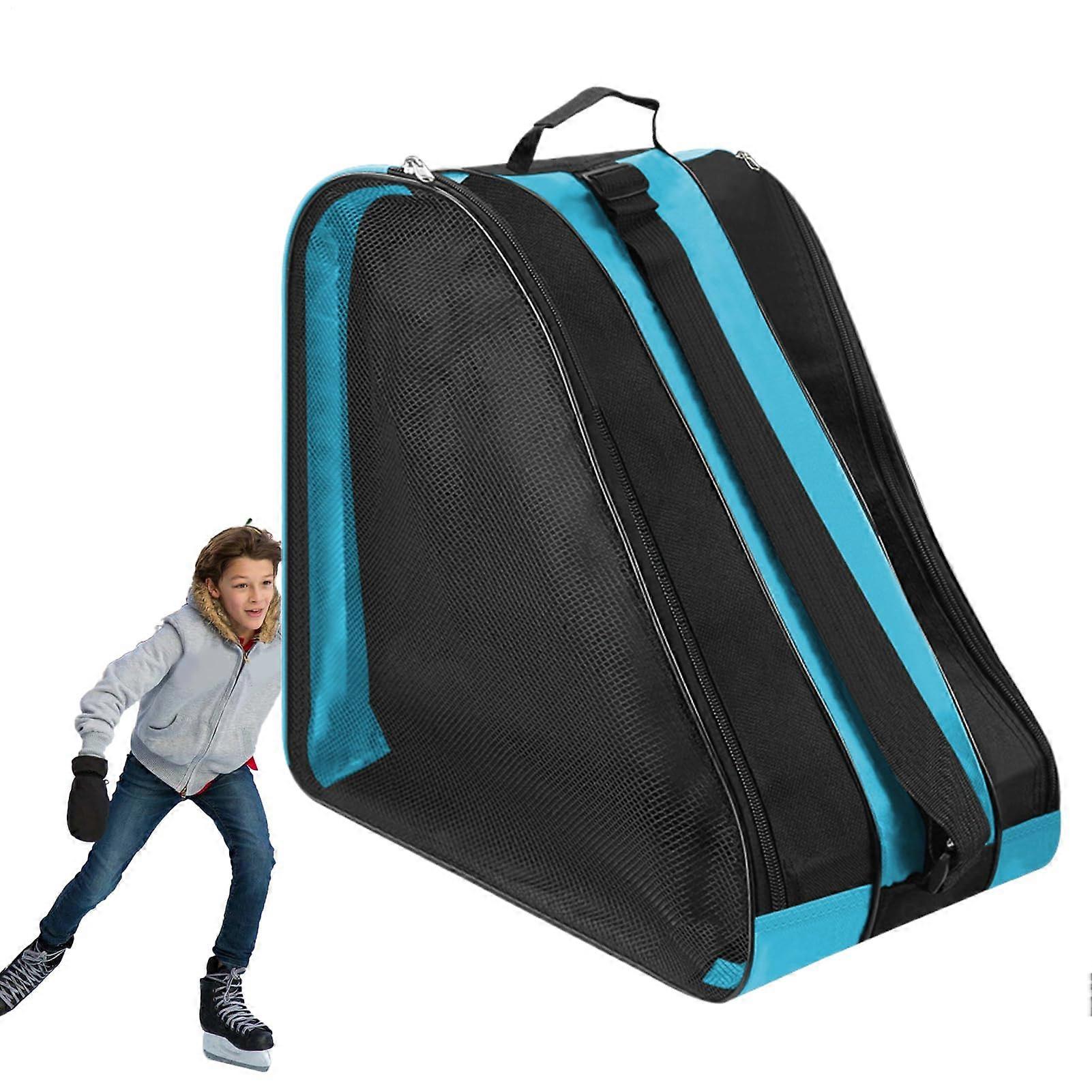 Figure Skating Bag Oxford Roller Bag Breathable Malachite Blue