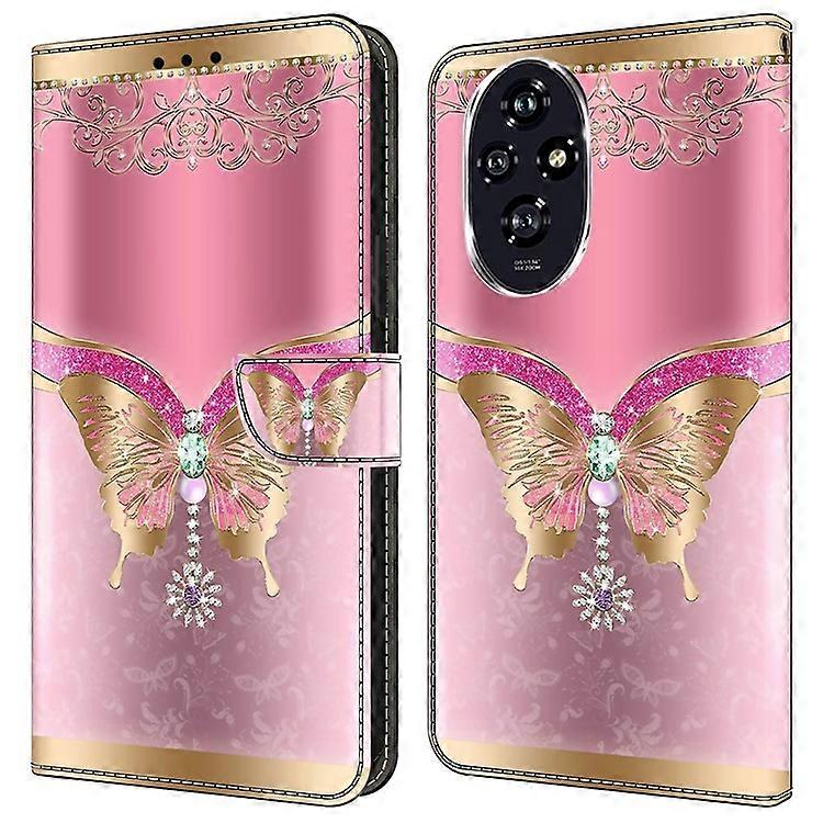 Compatible For Honor 200 Pro 5G Case 3D Pattern PU Leather Wallet Phone Cover with Stand