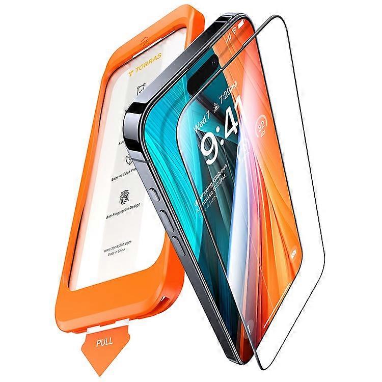 TORRAS Glassgo Compatible For iPhone 16 Plus Screen Protector Tempered Glass HD Film with Automatic Dust Removal Tool