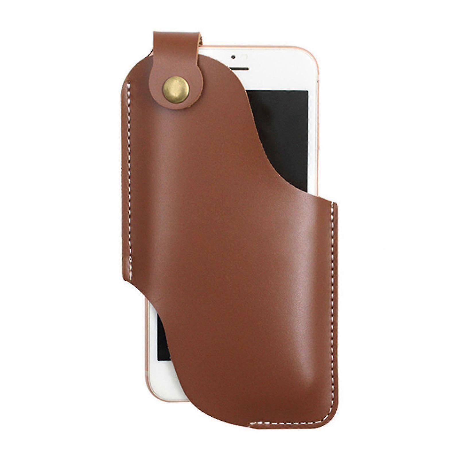 Coldre para celular em couro sintético com clipe para cinto e bolsa para transporte
