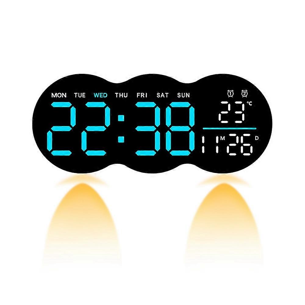 2808 Digital LED Wall Clock Living Room Multi-Function Temperature Date Display Alarm Clock with Lig