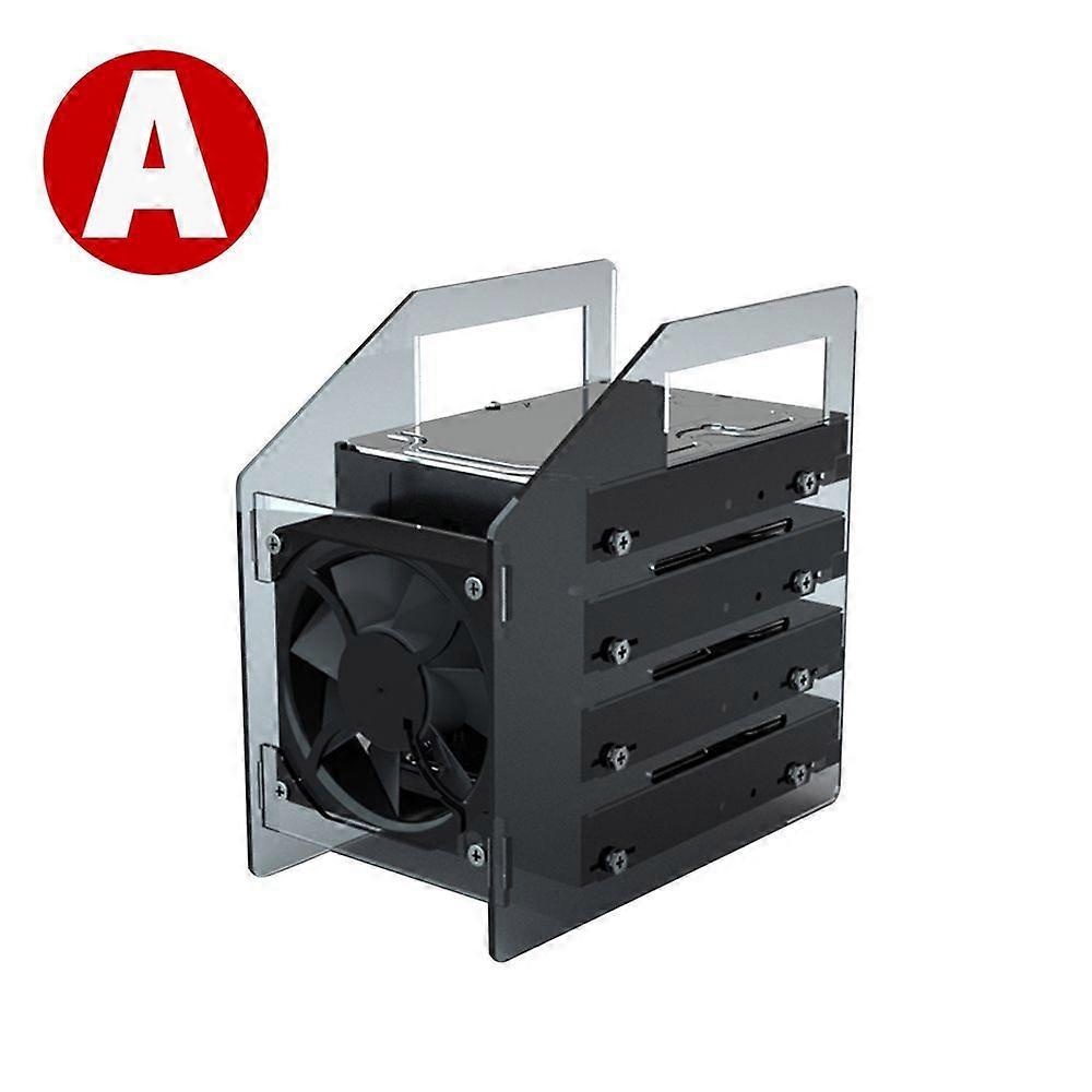 מתלה אקרילי HDD בגודל 3.5 אינץ' - מפרץ 2/4/8/12, מאוורר קירור מוכן, התקנה קלה DIY