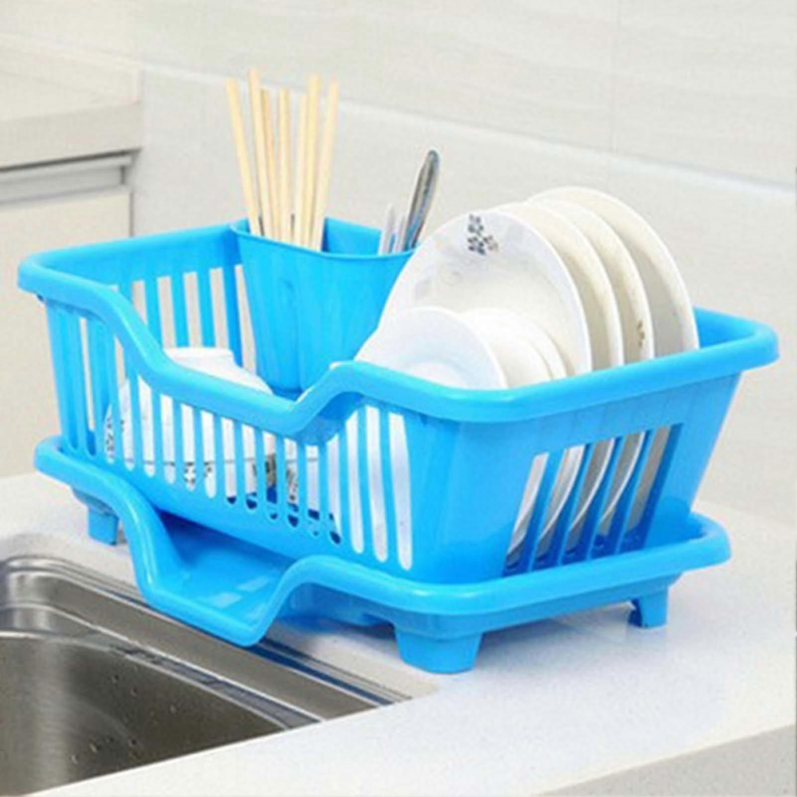 رف أطباق قابل للتعديل فوق الحوض ، مجفف مطبخ من الفولاذ المقاوم للصدأ مع لوح تصريف ، منظم موفر للمساحة ، هدية هووسورمينغ