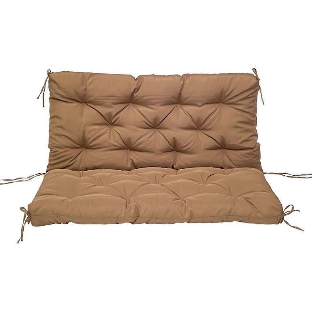 Waterproof Seat Cushion For Garden Bench With Backrest - 120x50x50 cm Light Brown, Soft Hammock Pad For 2-4 Seaters