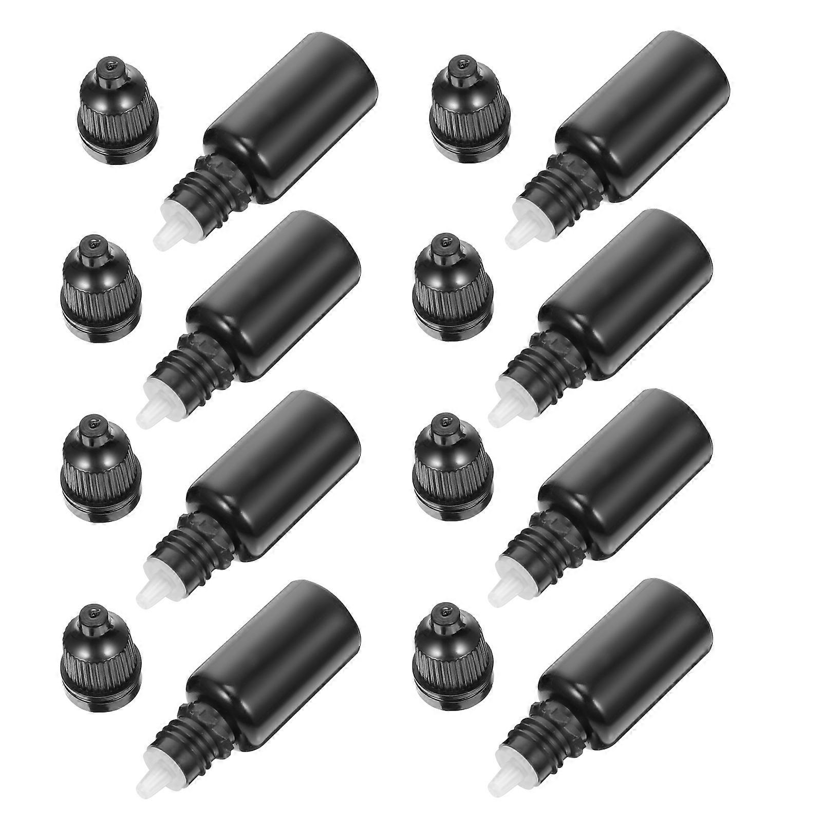 Black Essential Oil Bottles for Travel with LeakProof Design and Easy Open Close Lid 10ml