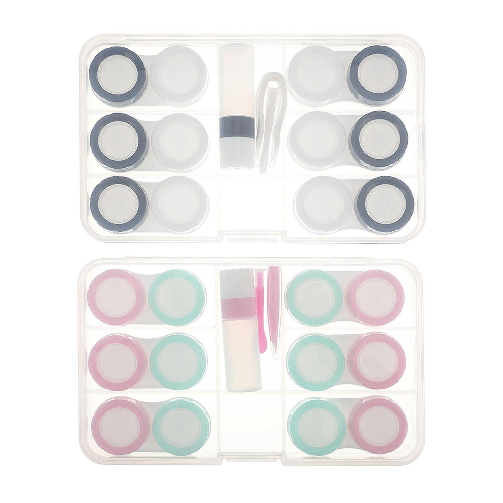 Eye Care Kit Holder Lens Container Tightly Sealed For Business Trips 2Sets