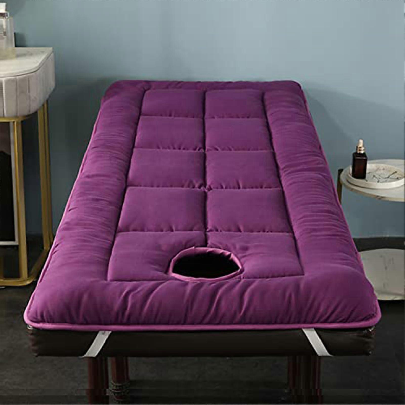 Foldable mattress topper for salon massage bed with face hole, 80 x 185 cm