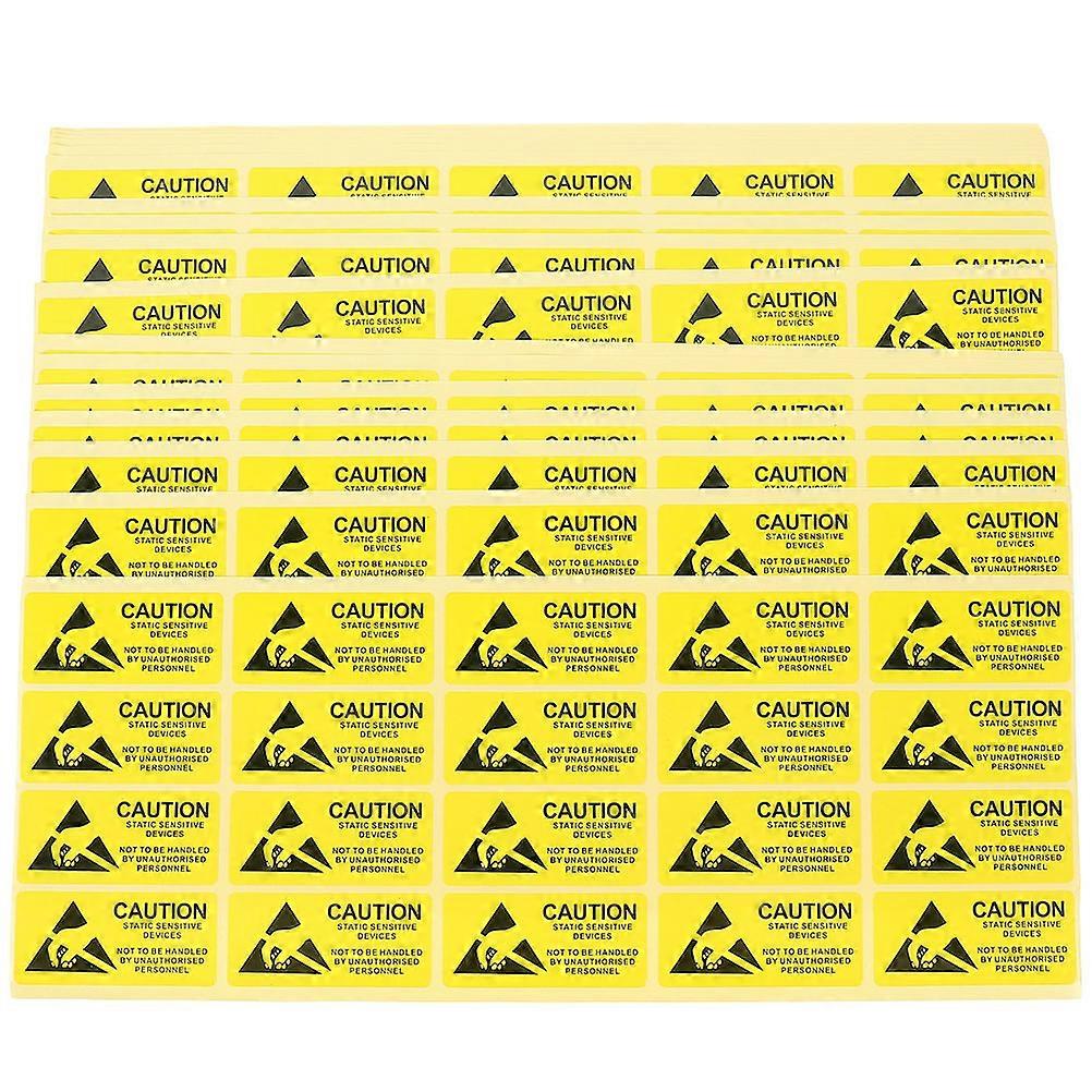 500pcs Self Adhesive Static Warning Decals Electrostatic Caution Stickers for Electronic Devices, Circuit Boards and Hard Disk Sealing