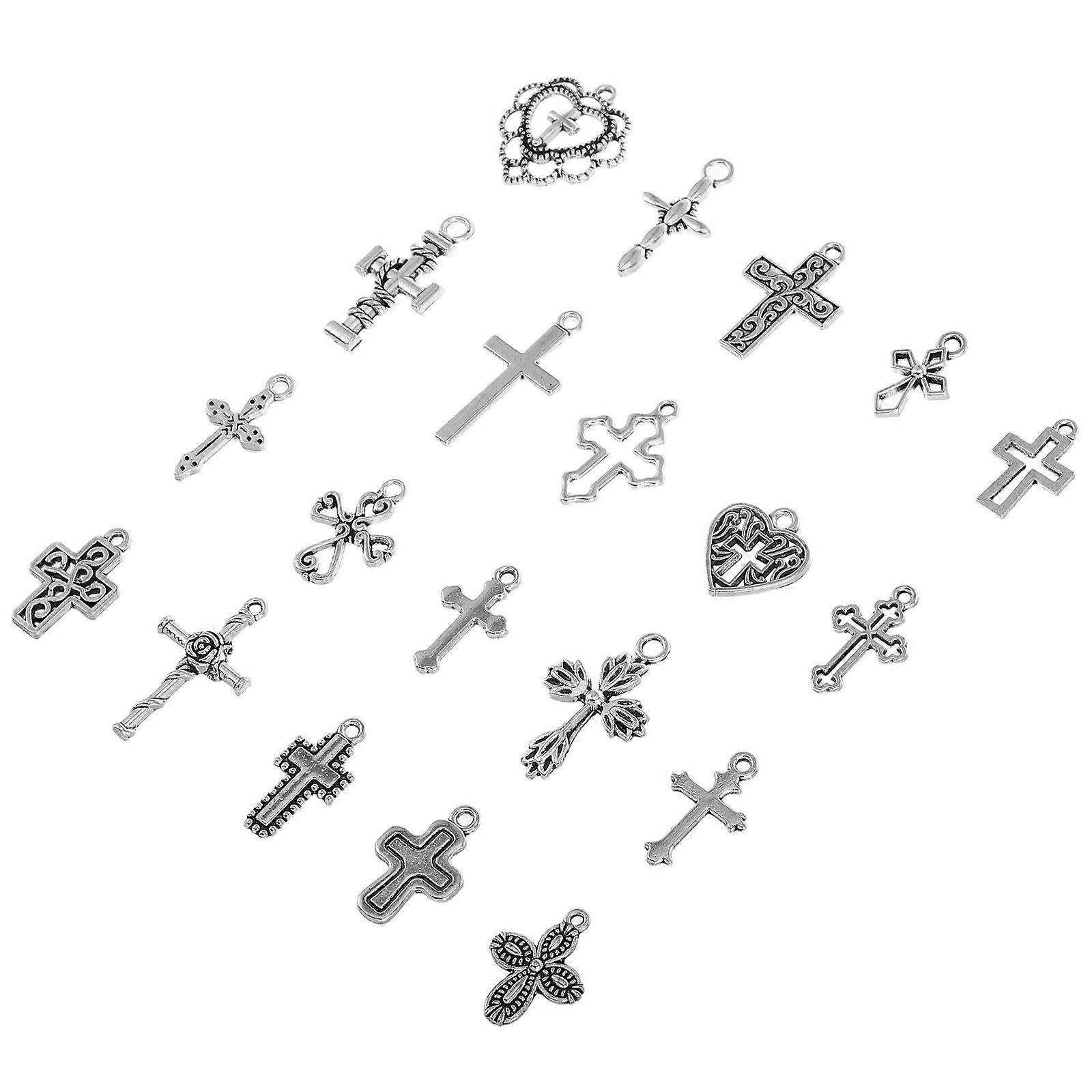 Crafters Rustic Cross Pendant Dangle Earrings Making Pendants For Outfit Combinations 20Pack