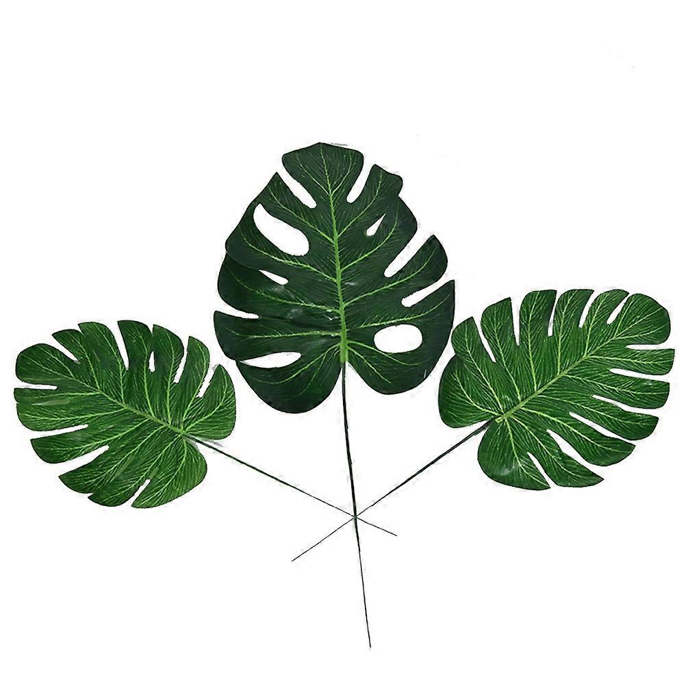 人工モンステラ植物トロピカルスタイルの家の装飾葉の形をしたグリーン10個入り