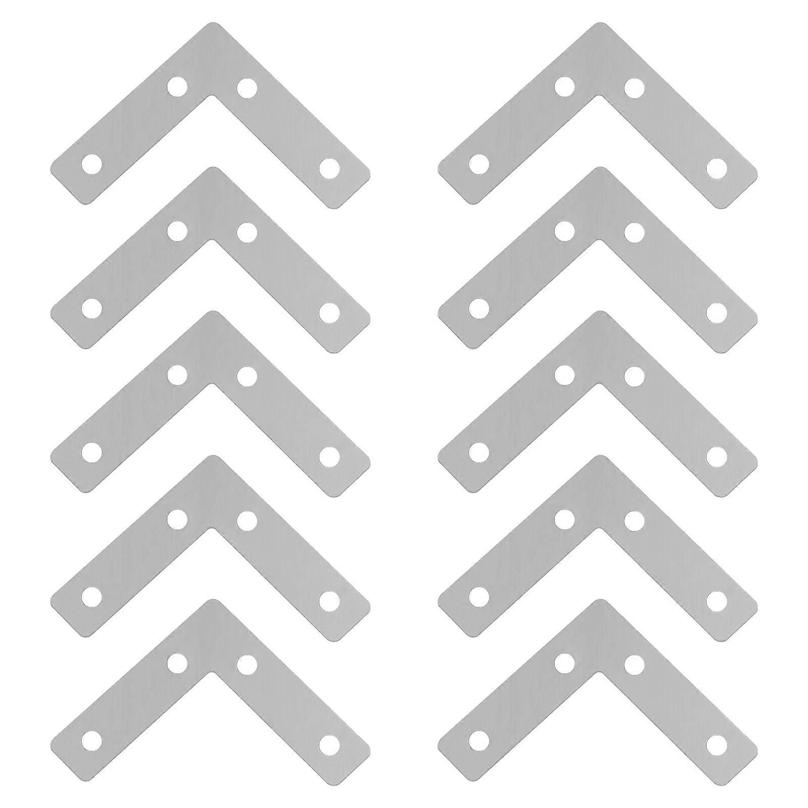 Mending Repair Plates L-Shape Steel Corner Bracket Construction 10Pcs