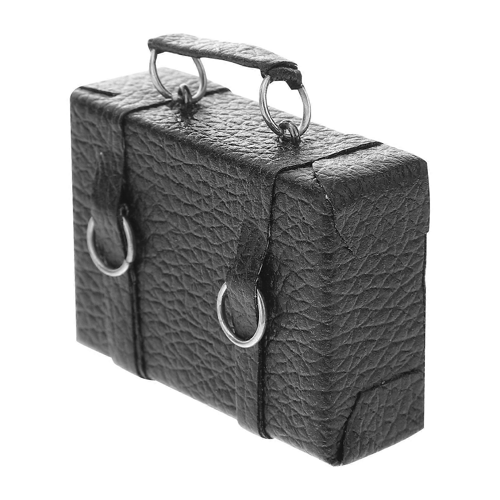 Vintage Luggage Tiny Suitcase Container Kids Mini Room Layout Rectangular Wood Decorative 1Set