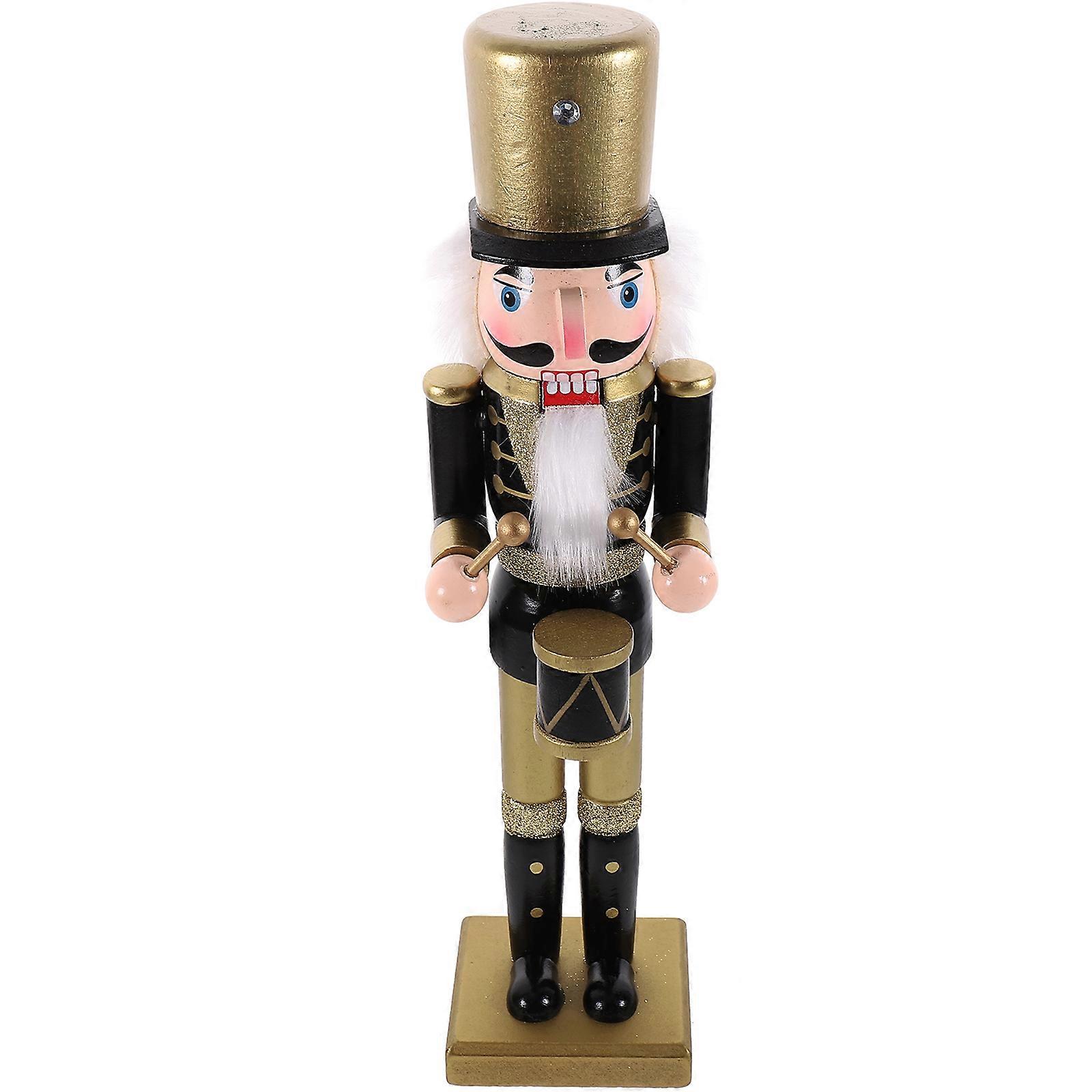 Nutcracker Puppet Figure Wooden Ornamental Craft Home Decor present For Guests 9.8X2.6X2.6in 1Set