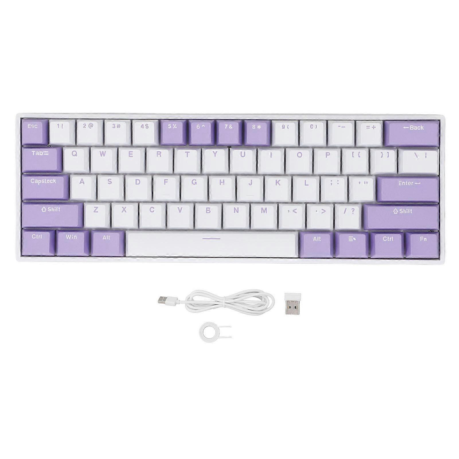 60% Wireless Mechanical Keyboard 61 Keys, Bluetooth 3.0 5.0, Type-C, RGB Backlit, Red Switch, Anti-Ghosting, Windows and Android Compatible