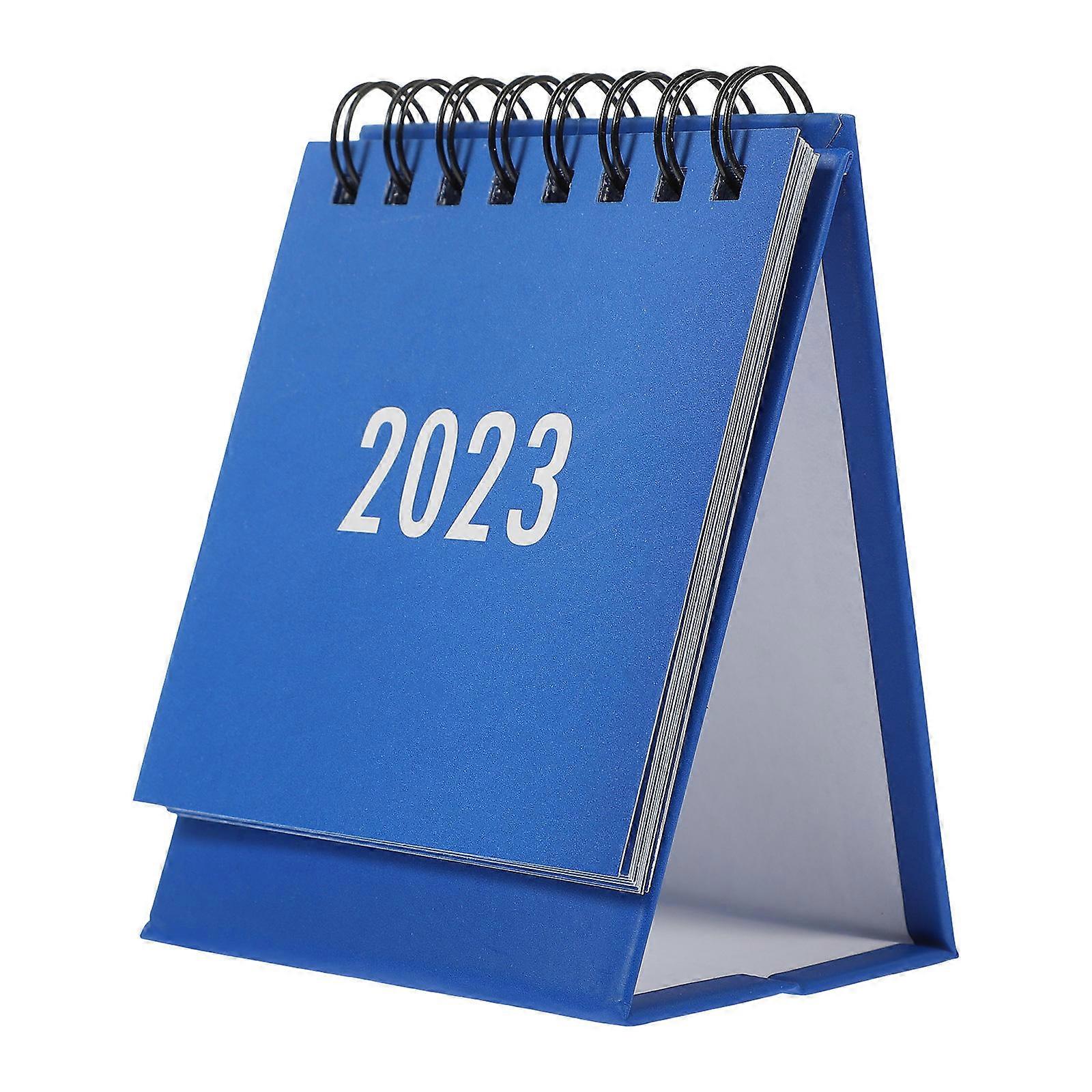 Daily Desk Calendar Triangular Base Blue 10X7.5X6CM Schedule Planning 1Pcs