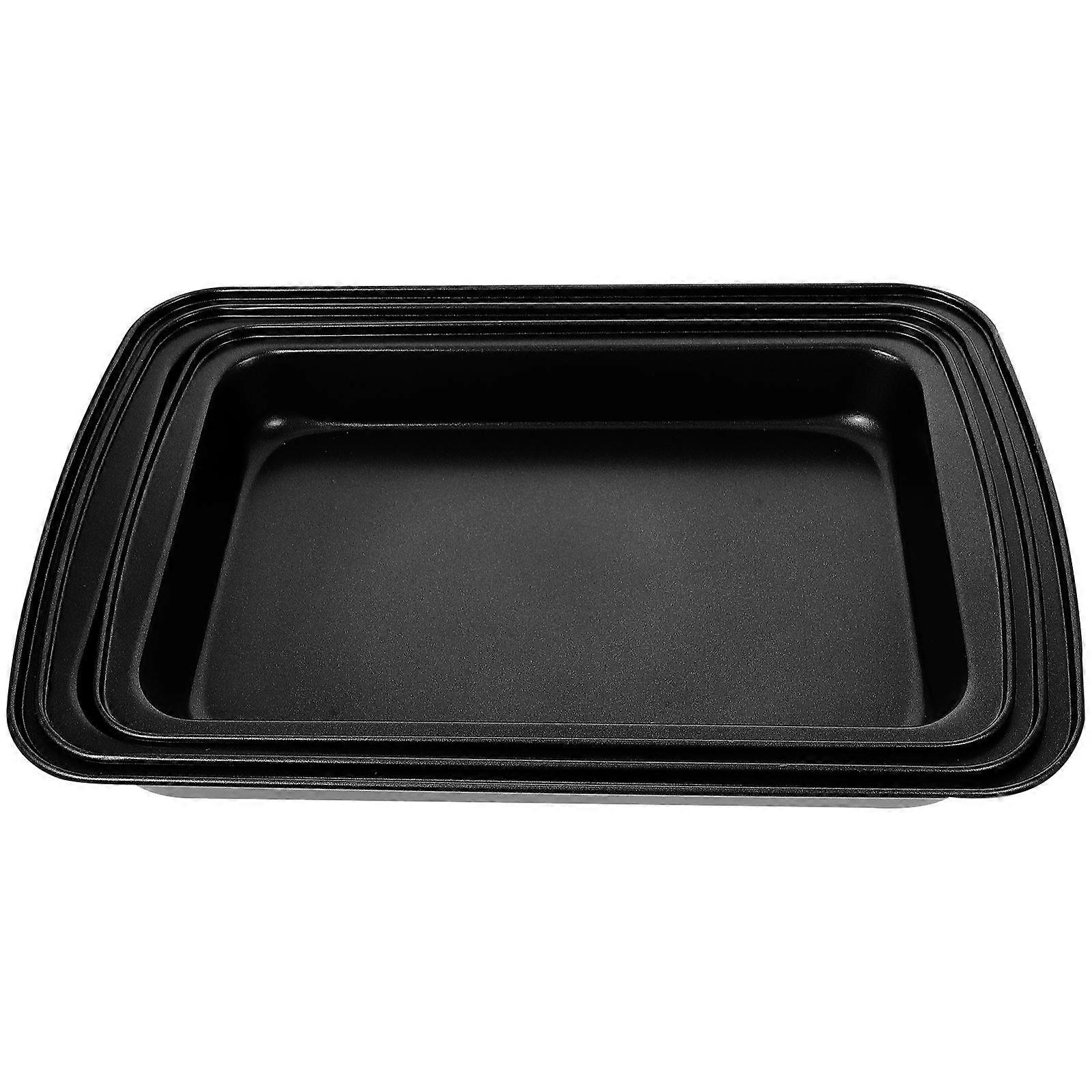 Non Stick Carbon Steel Rectangular Baking Pans Scratch Resistant Pizza & Cake Trays for Oven Cooking, Roasting & Easy Cleaning