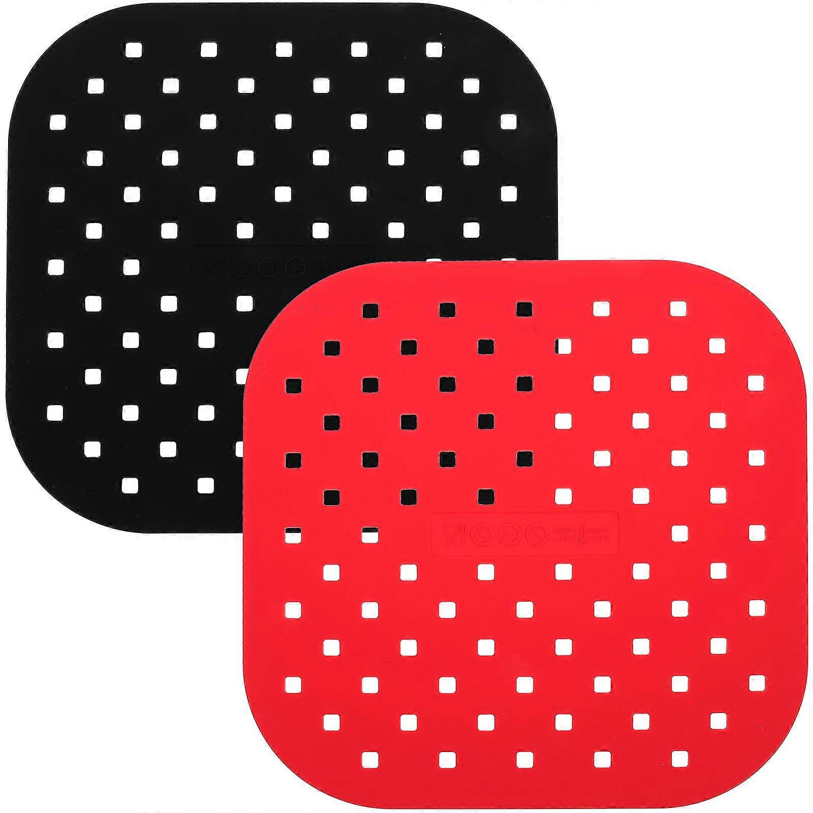 Square Silicone Air Fryer Liner Non-stick Heat Resistant Baking Accessory For Air Frying 8 Inch 2Pcs