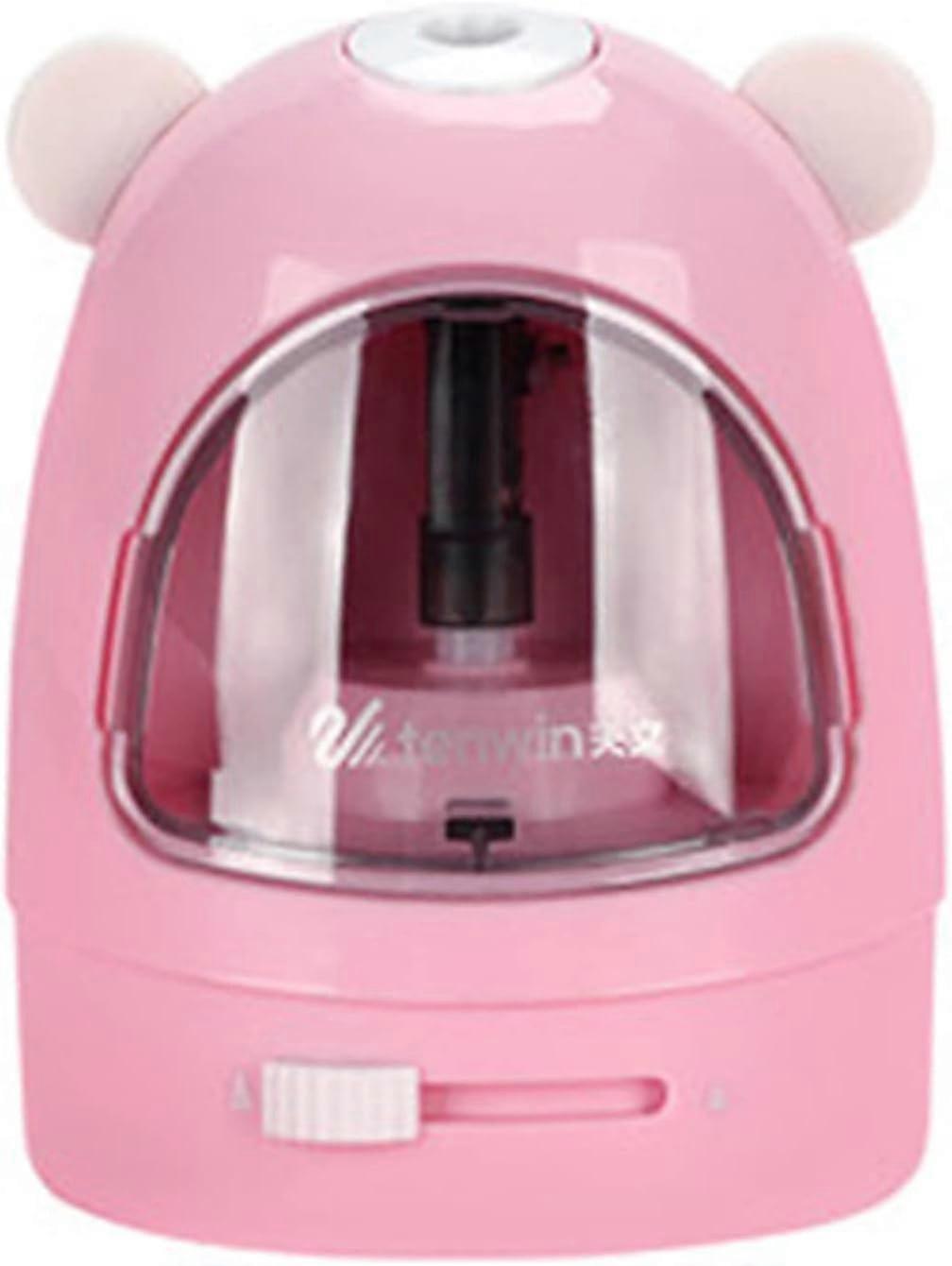 Electric Pencil Sharpener Battery Operated Pencil Sharpener for No.2/Colored Pencils(6-8mm)（Pink）
