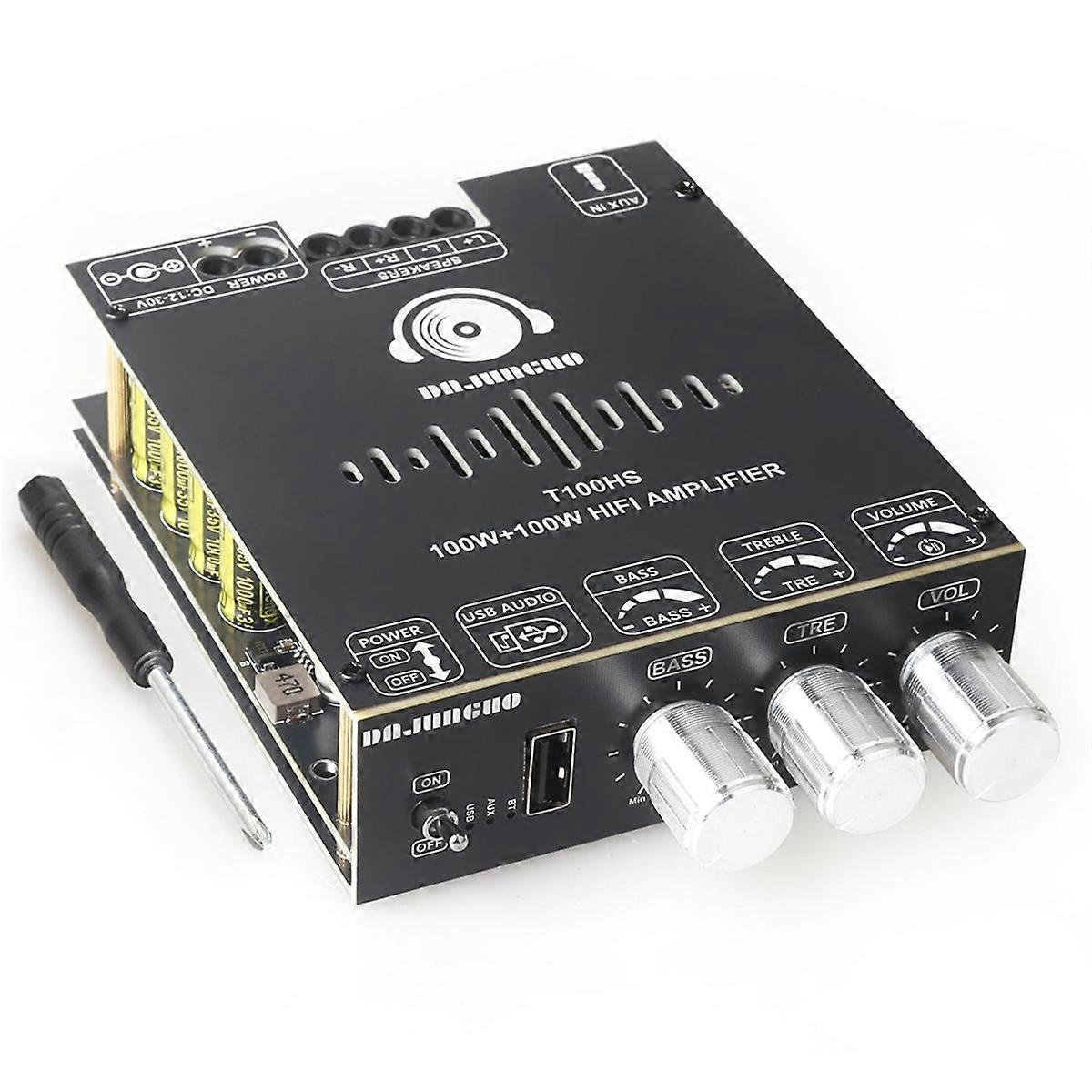 T100HS Power Amplifier Board Bluetooth5.2 TPA3221 Chip 2.0 Channel 100Wx2,Audio Power Amplifier