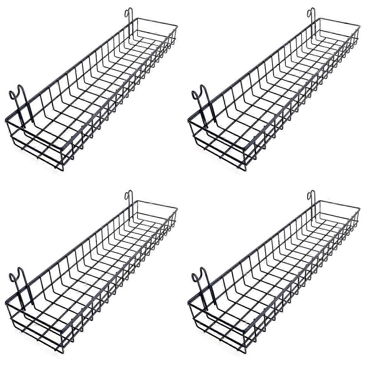 Hanging Basket for Wire Wall Grid Panel, 40X10X5CM, Black Painted