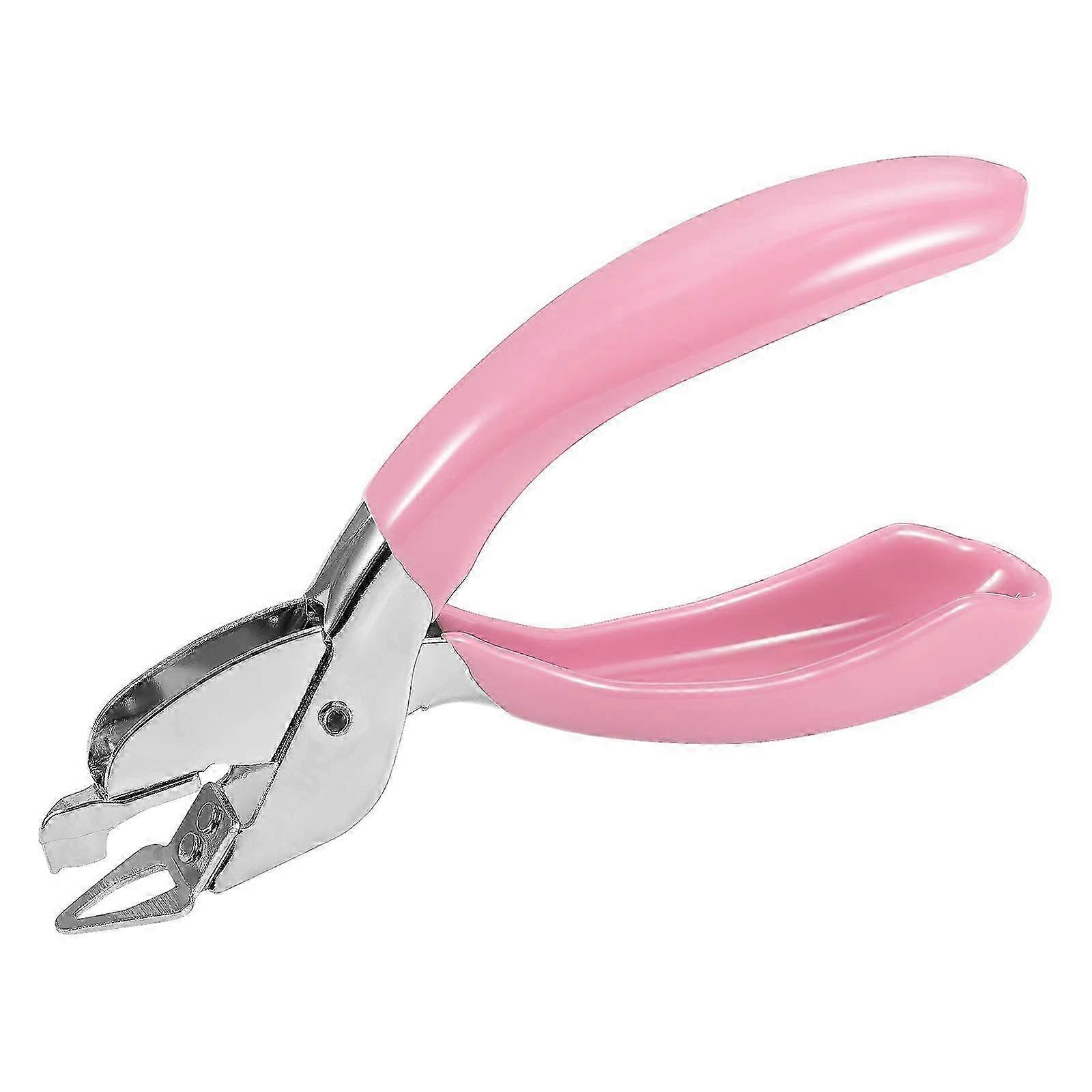 Heavy duty staple pull tool office with non-slip handle pink for paper binding