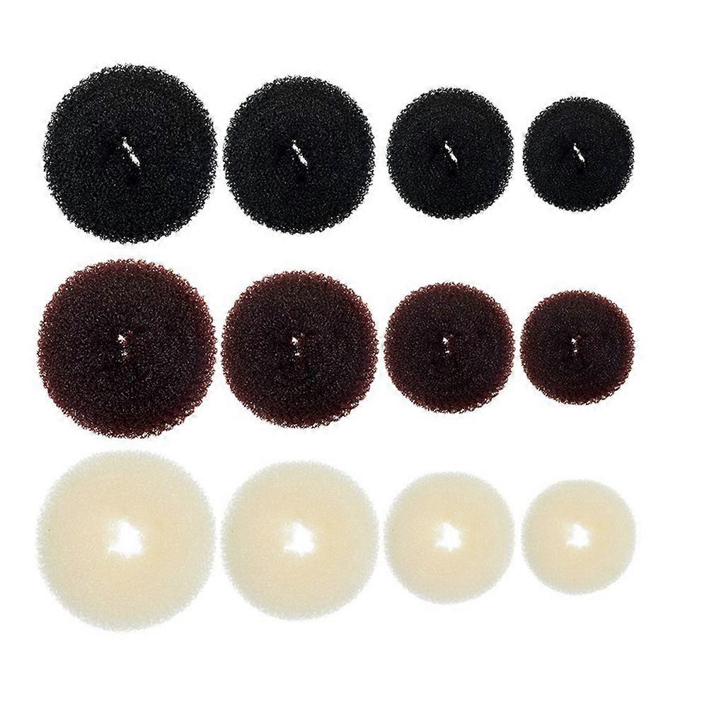 Hair Bun Makers 12pcs Set Comfortable Elastic Hair Rings for Messy Bun Styles for Women