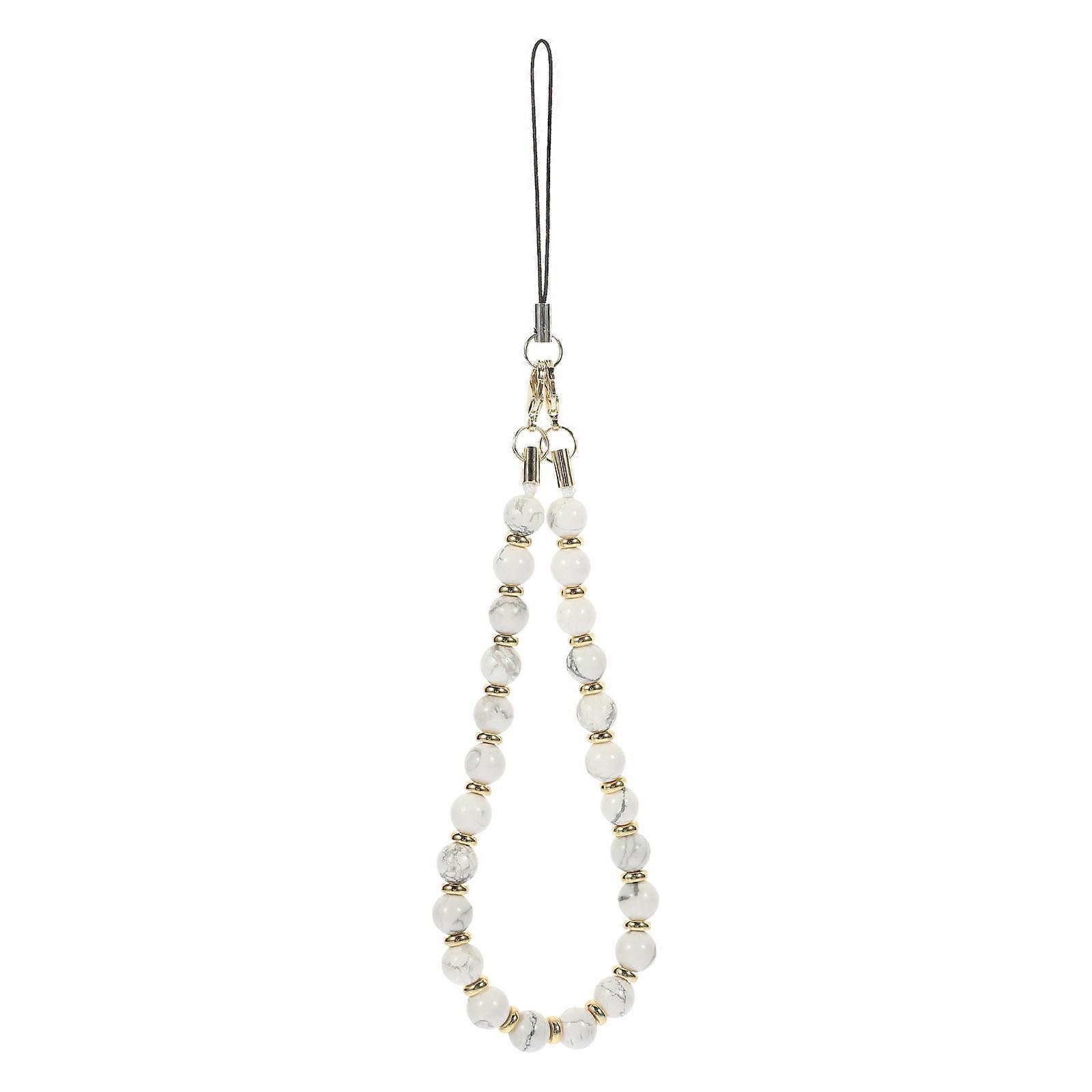Beaded Phone Lanyard with Pearl Details, Durable Mobile Chain Accessory, Easy Install, Compatible with All Smartphones, Elegant Everyday Design