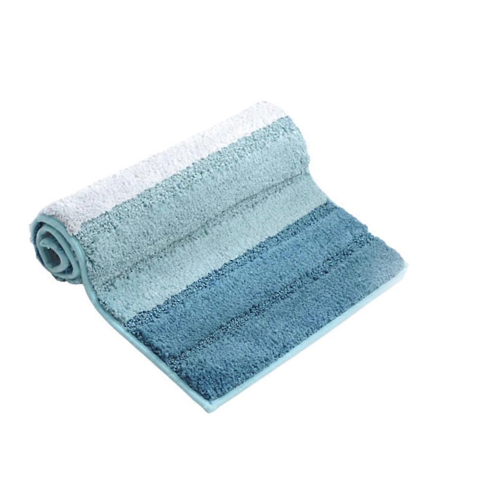 Non Slip Bath Mat Blue 45 x 65CM Polyester Bathroom Non-Slip Absorbent Carpet 1Pack